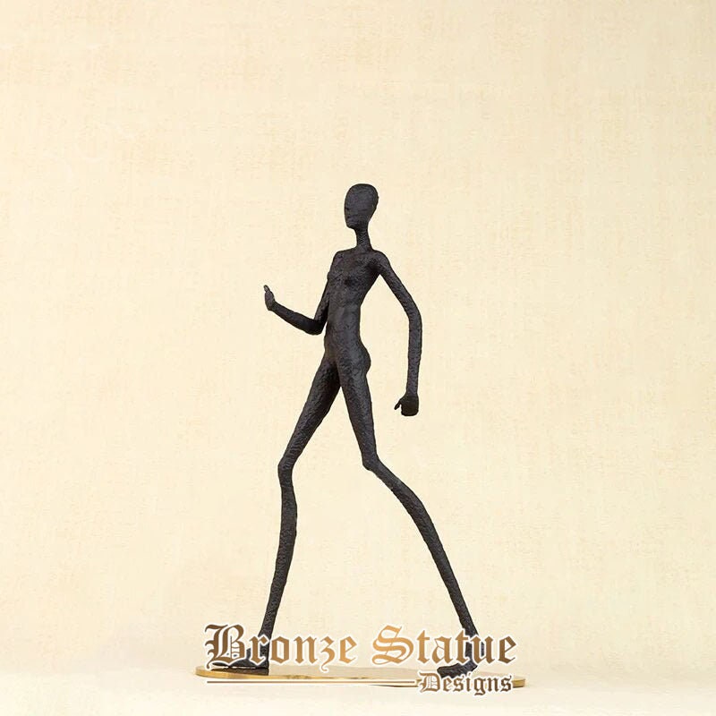 Abstract metal sculpture walking man statue antique giacometti person figure metal statues handmade art craft home decor gifts