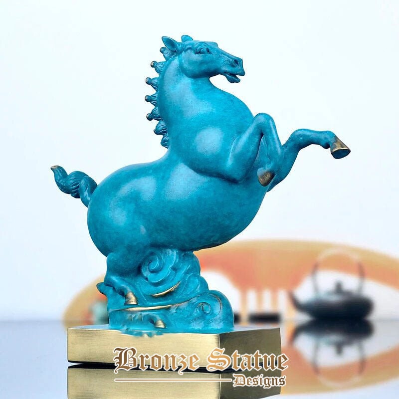 Modern art bronze horse sculpture hand painted bronze horse statue cast bronze crafts figurine for home hotel office decor