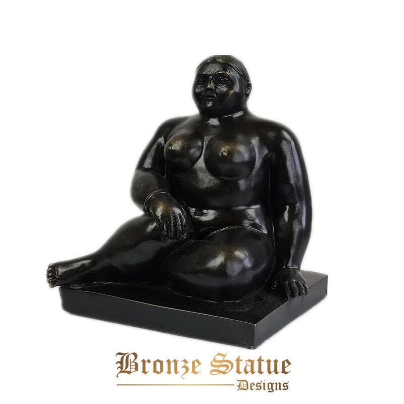 Fat bronze woman statue famous bronze fat lady sculpture female nude bronze figurine handcrafted for home decor ornaments