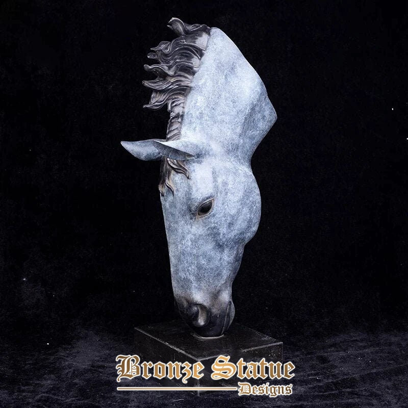 Bronze-Pferdekopf-Statue, Bronze-Tierbüste, Skulptur, großes Pferd, Bronze-Büste, Statue, Ornament, modernes Kunsthandwerk, Home-Office-Dekor