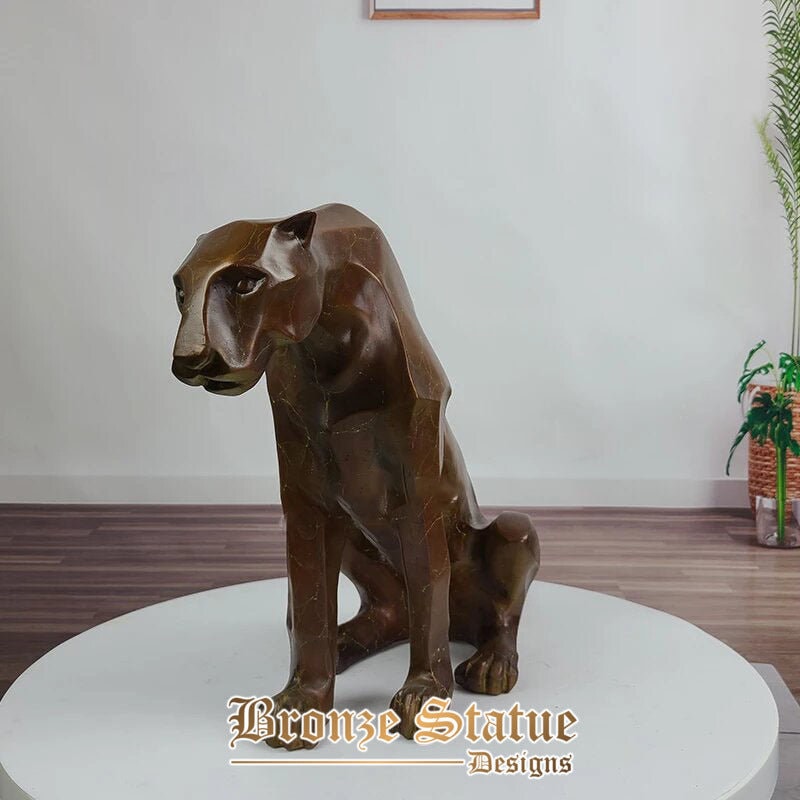 22 Zoll | 57cm | Bronze-Leopard-Statuen Bronze-Leopard-Skulptur Tierwelt Tier Bronze-Skulpturen Figuren Home Office Art Decor Crafts
