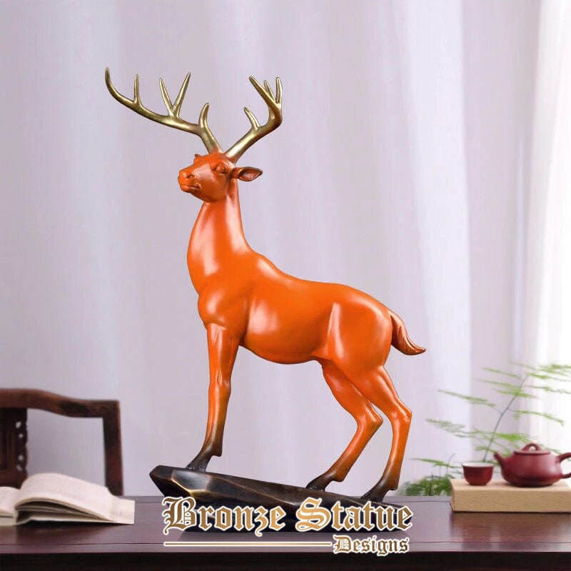 Bronze deer statue deer bronze sculpture dancing deer statues and sculptures for decoration art crafts festival gift ornament