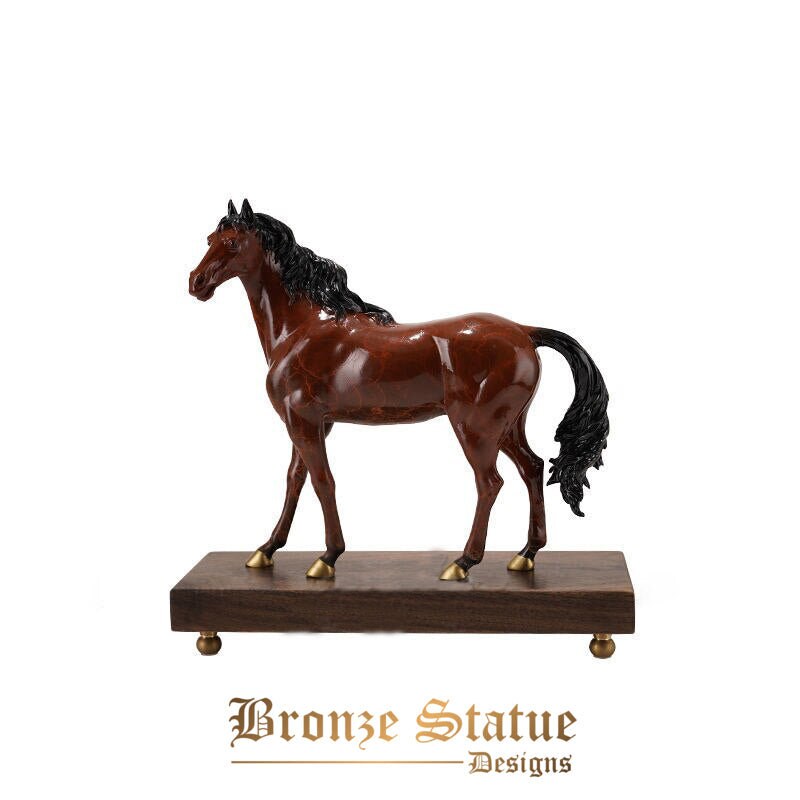 Bronze horse statue modern art bronze horse sculpture bronze casting animal figurine crafts for home decor office ornament gifts
