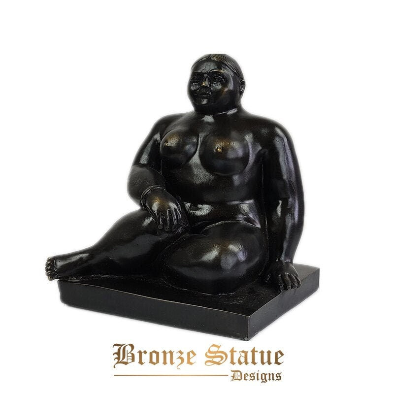 Fat bronze woman statue famous bronze fat lady sculpture female nude bronze figurine handcrafted for home decor ornaments