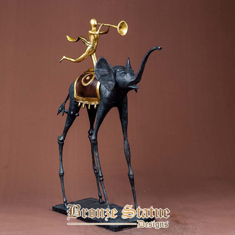 Modern art triumphant elephant bronze sculpture salvador dali lrage statues bronze elephant statue for animal lovers gifts decor