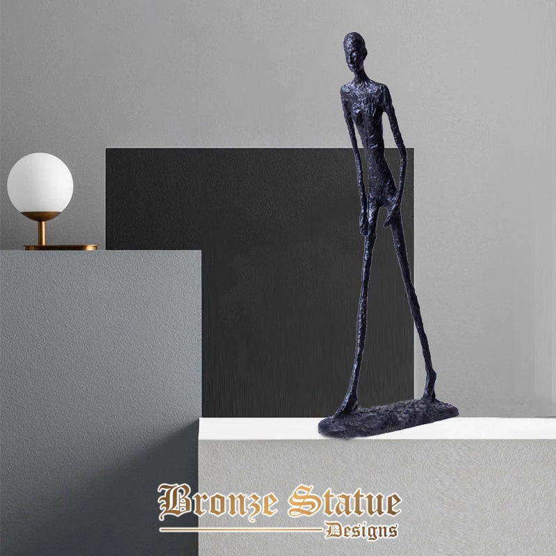 Large giacometti bronze statue 60cm abstract bronze walking man sculpture bronze casting walker statues for home decor ornament