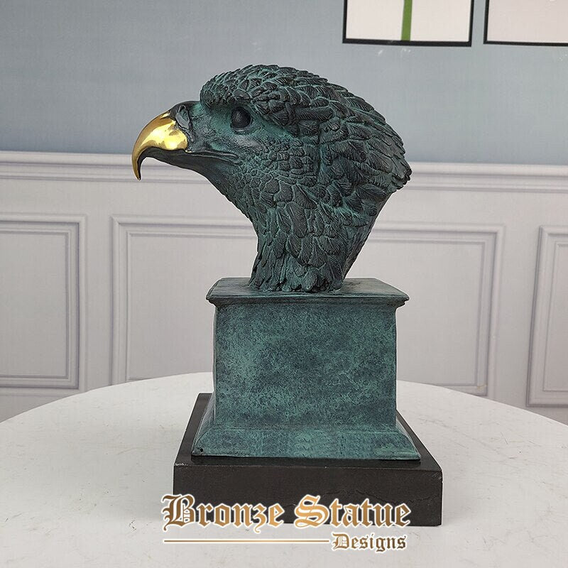 Bronze sculpture of an eagles head bronze eagle statues eagle head figurine animal bust sculpture garden home decor ornament