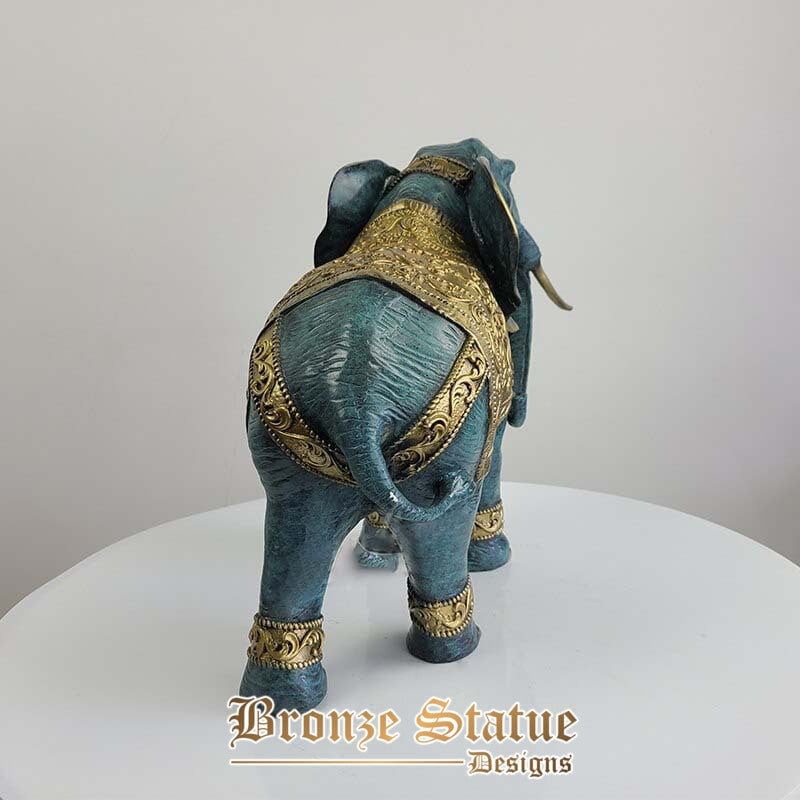 Bronze elephant statue lucky wild animal sculpture fengshui bronze elephant figurine modern art gorgeous home office table decor