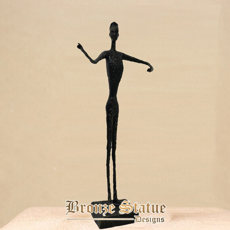 31in | 80cm | real bronze walking man sculpture by giacometti inspiration large art crafts abstract bronze statues for home decor gift