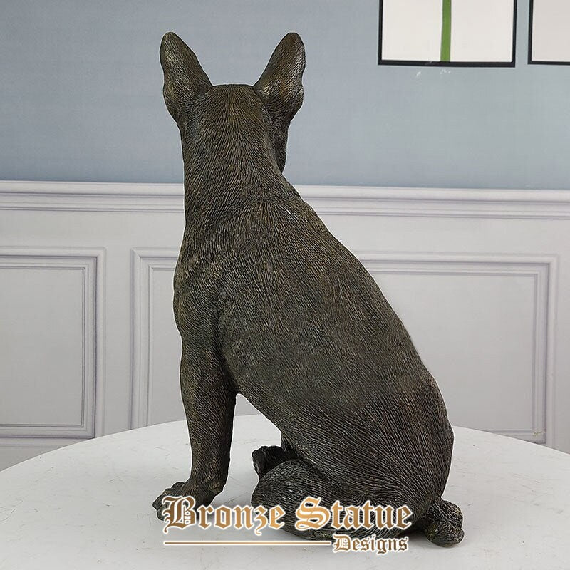 16in | 40cm | bronze dog sculpture bronze dog statue antique animal sculptures bronze dogs figurine home decor indoor ornament crafts