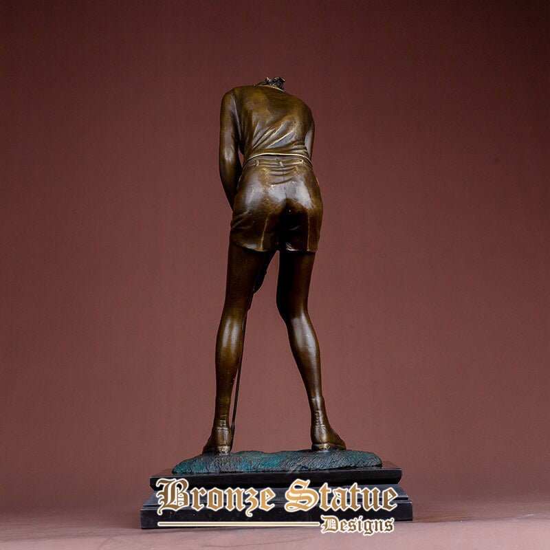 Perfect swings bronze golf statue bronze golfer woman sculpture bronze sports statues for home decor ornament gifts art crafts