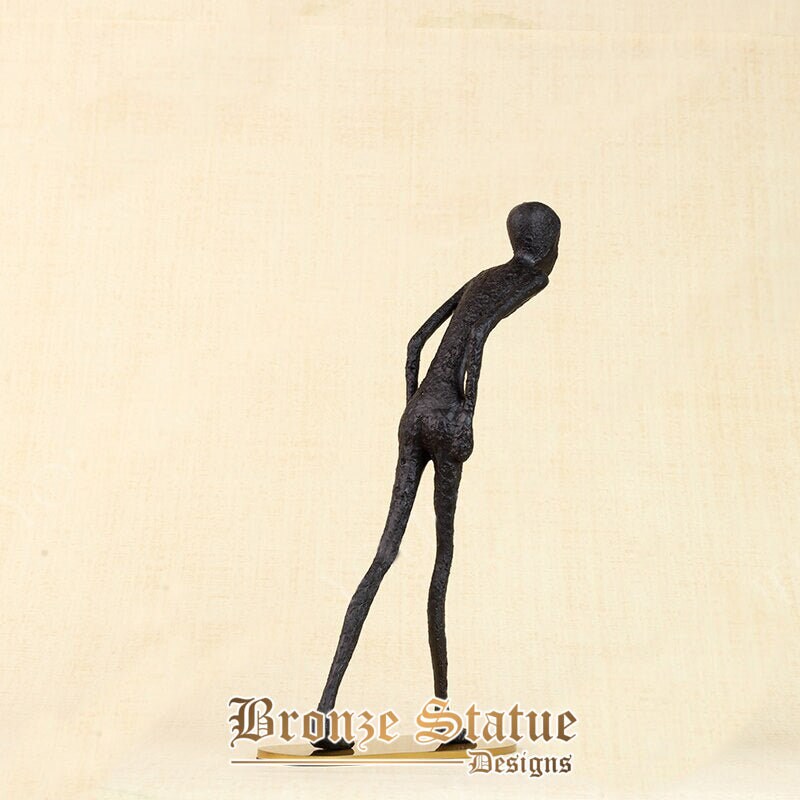 Metal sculpture walking man giacometti statue antique person figure handmade art crafts for home decor collection ornament gifts
