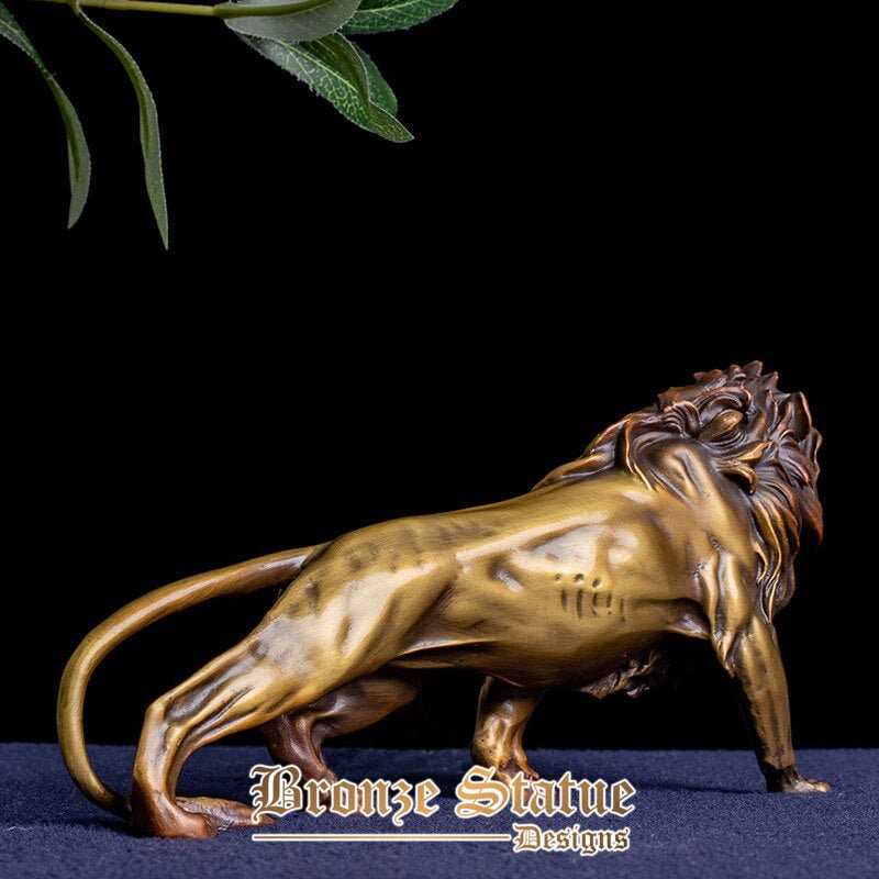 Bronze-Löwenstatue, antike Löwenskulptur, echte Bronzeguss-Statuen und Skulpturen für Heimbüro-Dekoration, Luxus-Ornamenthandwerk