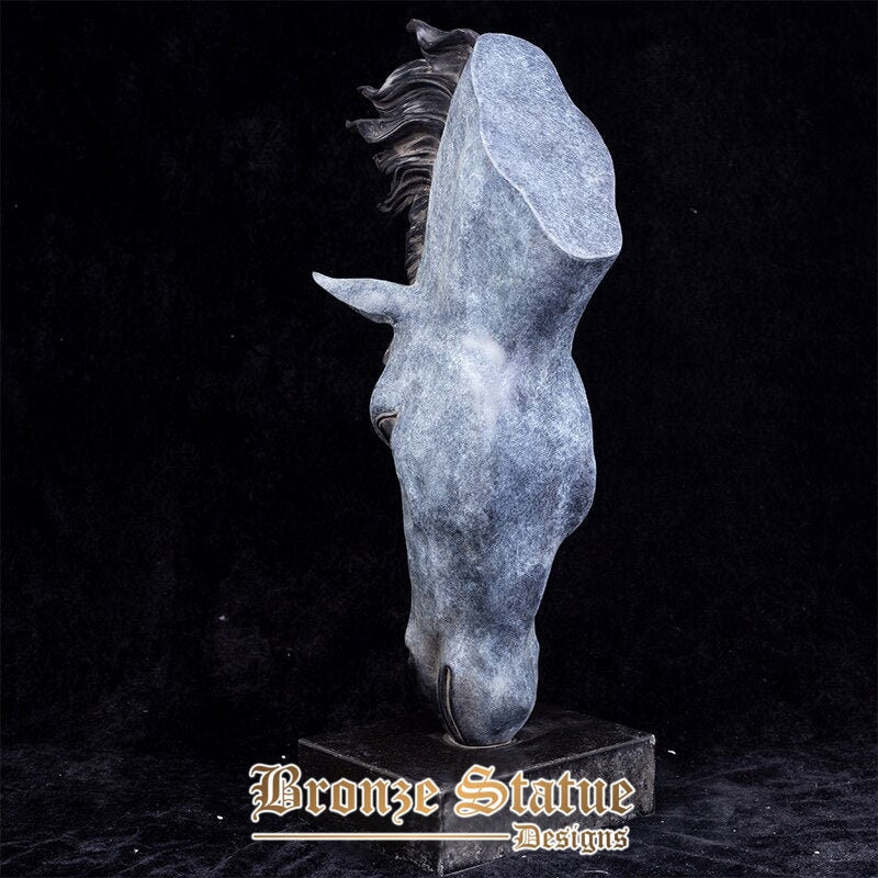 Bronze horse head statue bronze animal bust sculpture large horse bronze bust statue ornament modern art craft home office decor