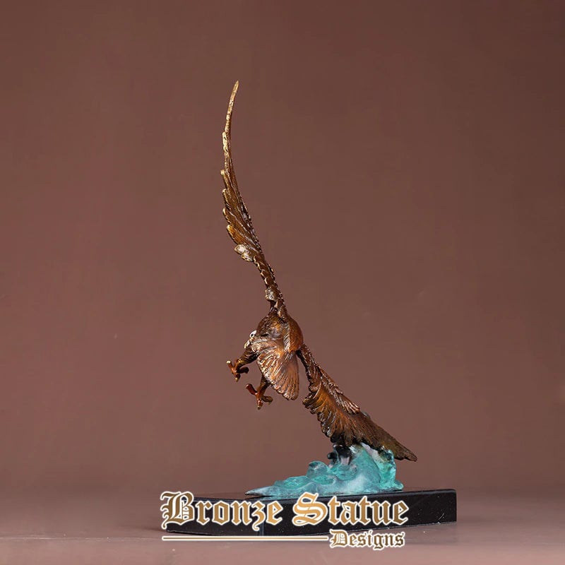 Bronze eagle statue modern art bronze eagle sculpture on marble animal handicraft statues for home decoration ornament gifts