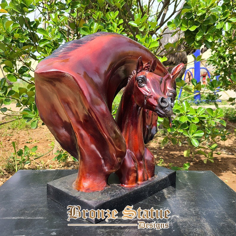 Arabian bronze horse head sculpture bronze horse head statue arabian horse statues and sculpture for home office decoration