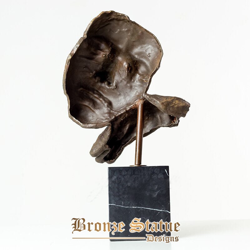 Bronzo statua astratta pensando uomo testa scultura in bronzo persone faccia busto in bronzo statue per la decorazione domestica arte moderna ornamento