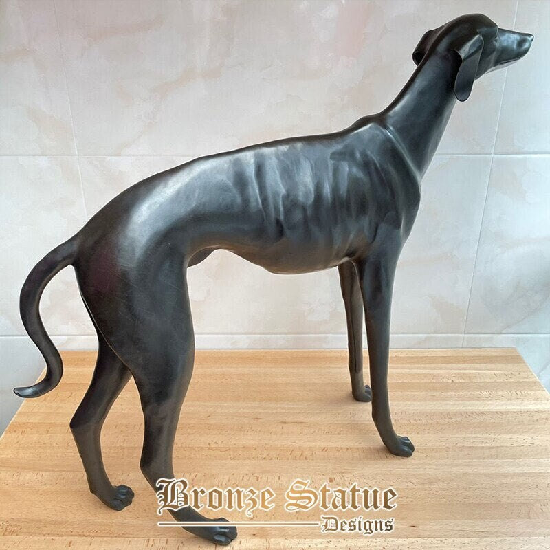 31in | 80cm | Large Bronze Dog Sculpture Real Bronze Dog Statue Casting Art Bronze Animal Statues Home Garden Decoration