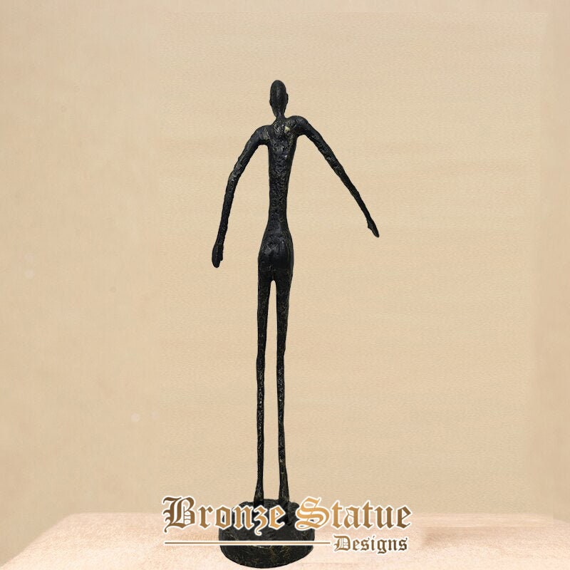 27in | 68cm | real bronze walking man sculpture by giacometti inspiration large art crafts abstract bronze statues for home decor gift