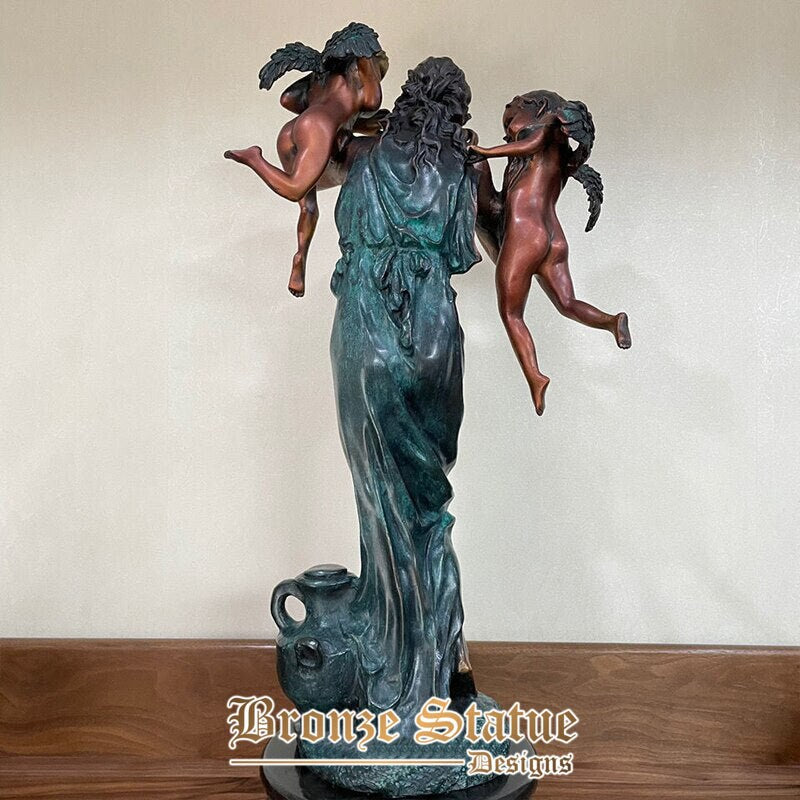 23in | 60cm | bronze madonna and angel statue madonna & child bronze sculpture for home hotel church decoration ornament art crafts