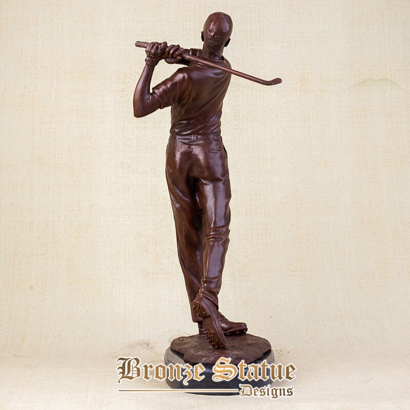 23in | 58cm | bronze golf man statue playing golf man bronze sculpture modern art golfer sport crafts figure for home decor ornament gift