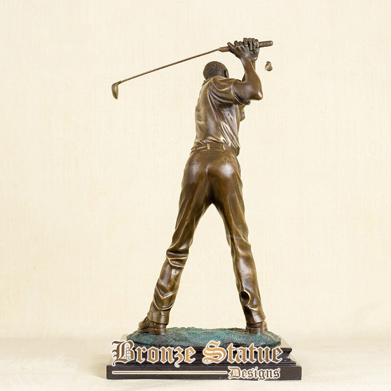 21in | 54cm | bronze golf man statue bronze golfer man sculpture playing golf art figurine crafts home office decoration ornament gifts