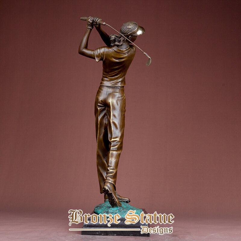 22in | 56cm | bronze golfer woman sculpture bronze golf statue playing golf statues and sculptures for home decor ornament gift art craft