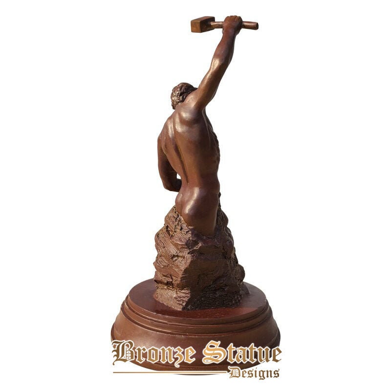 18in | 45cm | bronze self made man sculpture casting self-sculpting bronze statue modern art crafts for home office decoration ornament