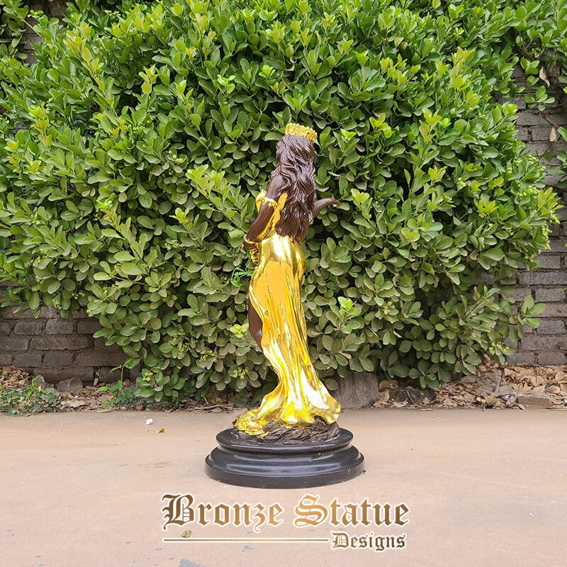 26in | 66cm | bronze tyche statue goddess of luck bronze sculpture fate and fortune lady luck fortuna statues for home office decor