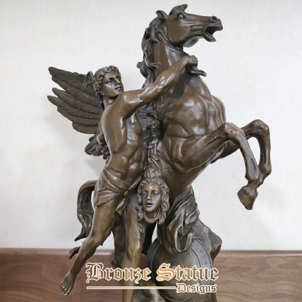 17in | 45cm | escultura de bronze perseu estátua de bronze antiga perseu segurando a cabeça de medusa estatueta grega artesanato de arte para decoração de casa