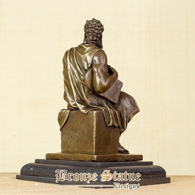 12in | 30cm | bronze moses statue bronze sculpture replica by michelangelo famous western sculpture figurine collectible art home decor
