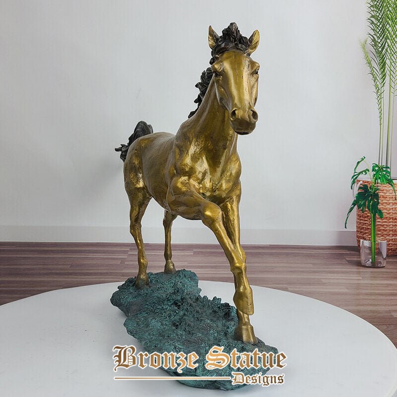 23in | 58cm | bronze horse sculpture bronze horse statue animal sculptures bronze finish statue with base for garden home office decor