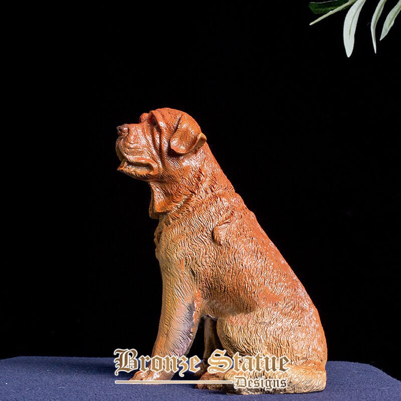 7in | 18cm | Estátua de cachorro de bronze arte moderna escultura de cachorro de bronze estátua de animal de fundição de bronze e esculturas para ornamento de decoração para casa