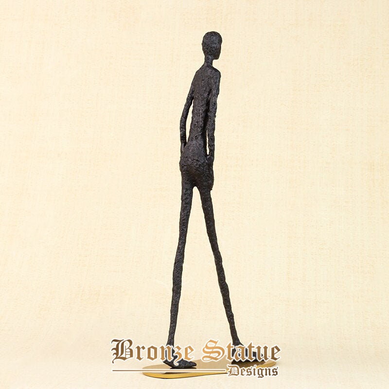 44cm giacometti's walking man sculpture antique metal standing man statue for home decor famous collection art crafts