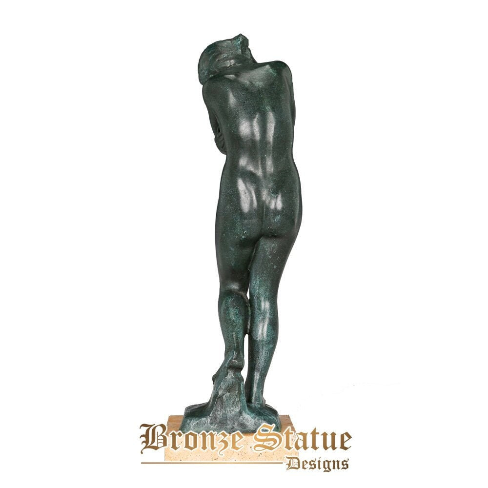 Famous rodin sculpture eve statue bronze reproduction collector collectible vintage female figurine artwork