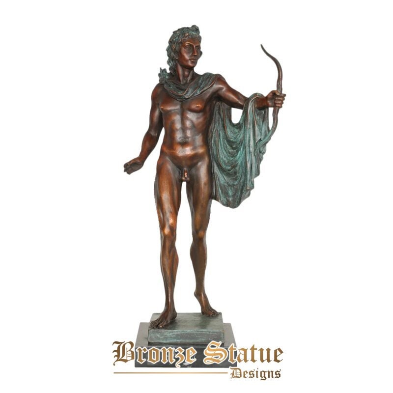 Large apollo bronze statue figurine greek mythology light, music and prediction god sculpture statuette art living room decor