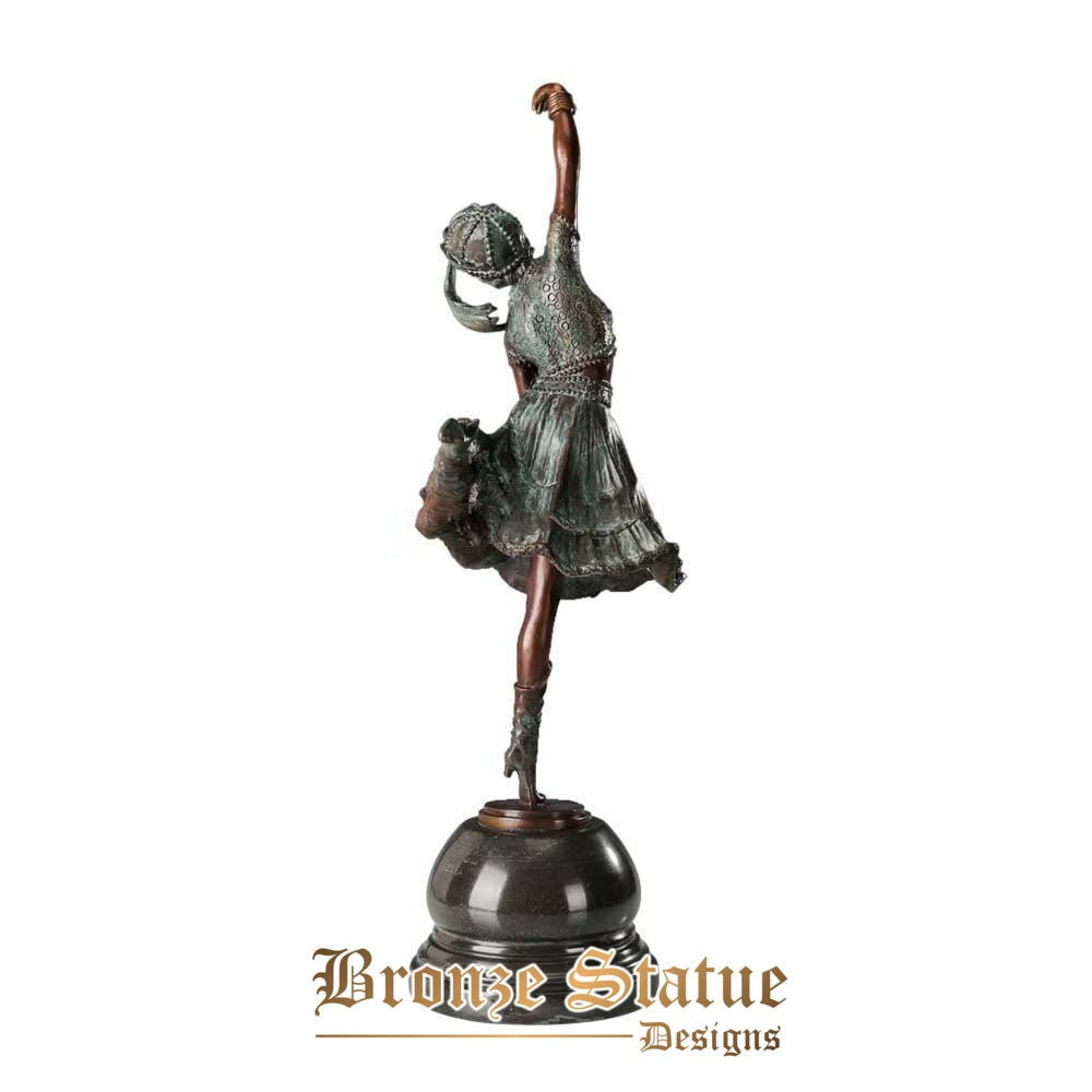 Modern girl skirt dance bronze statue sculpture female dancer figurine art girl room decor and gift large
