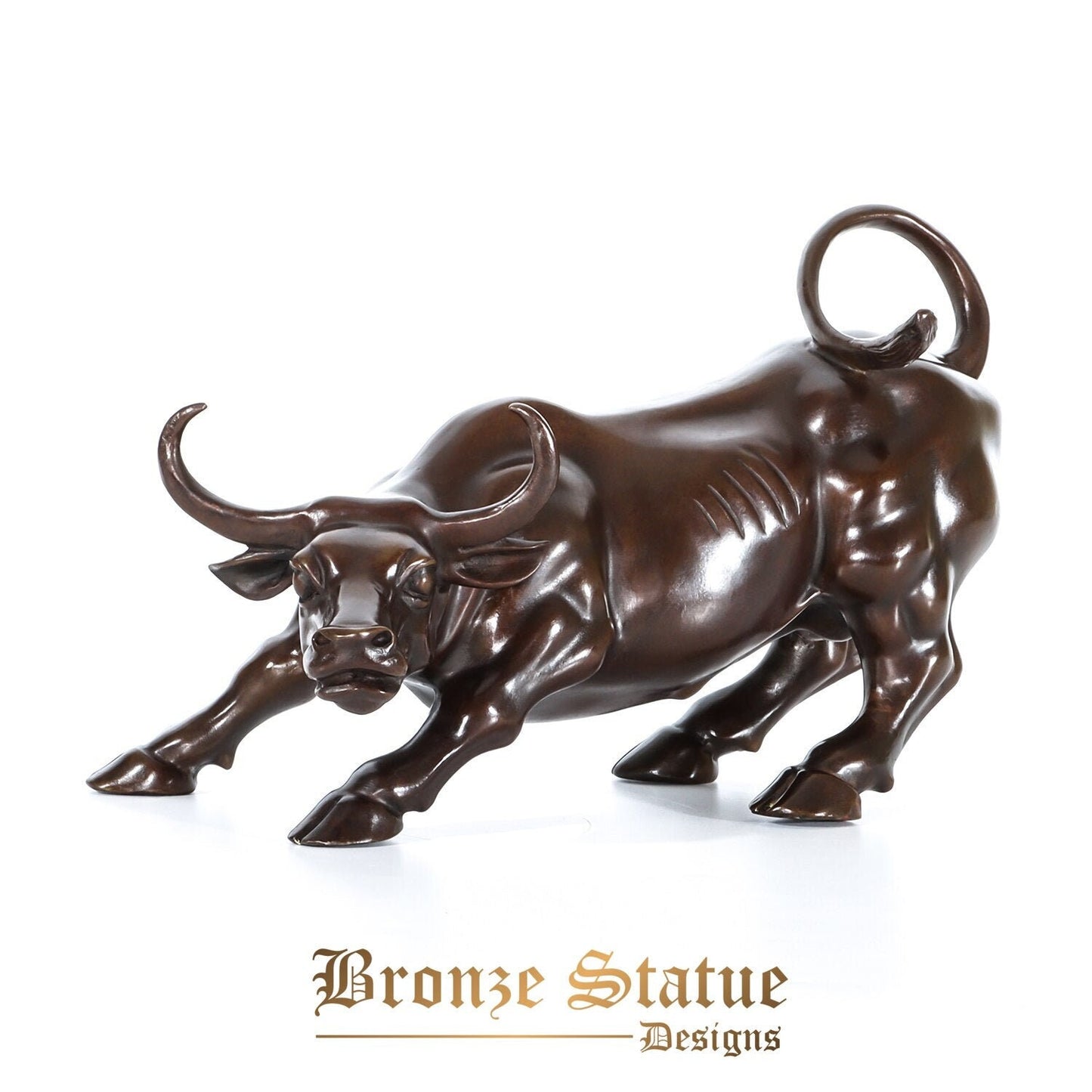 Bronze wall street bull statue sculpture stock market charging bull art home office decor festival gift