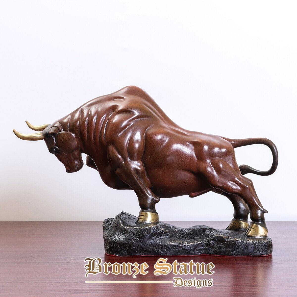 Statua di toro in bronzo scultura moderna animale figurine arte casa ufficio decorazione regali