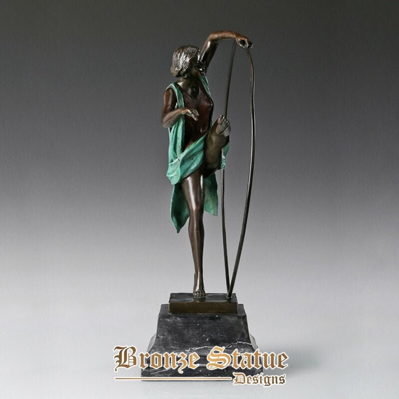 Bronze feminino dançarina escultura mulher dançando estátua arte cobre estatueta estúdio pista decoração presentes