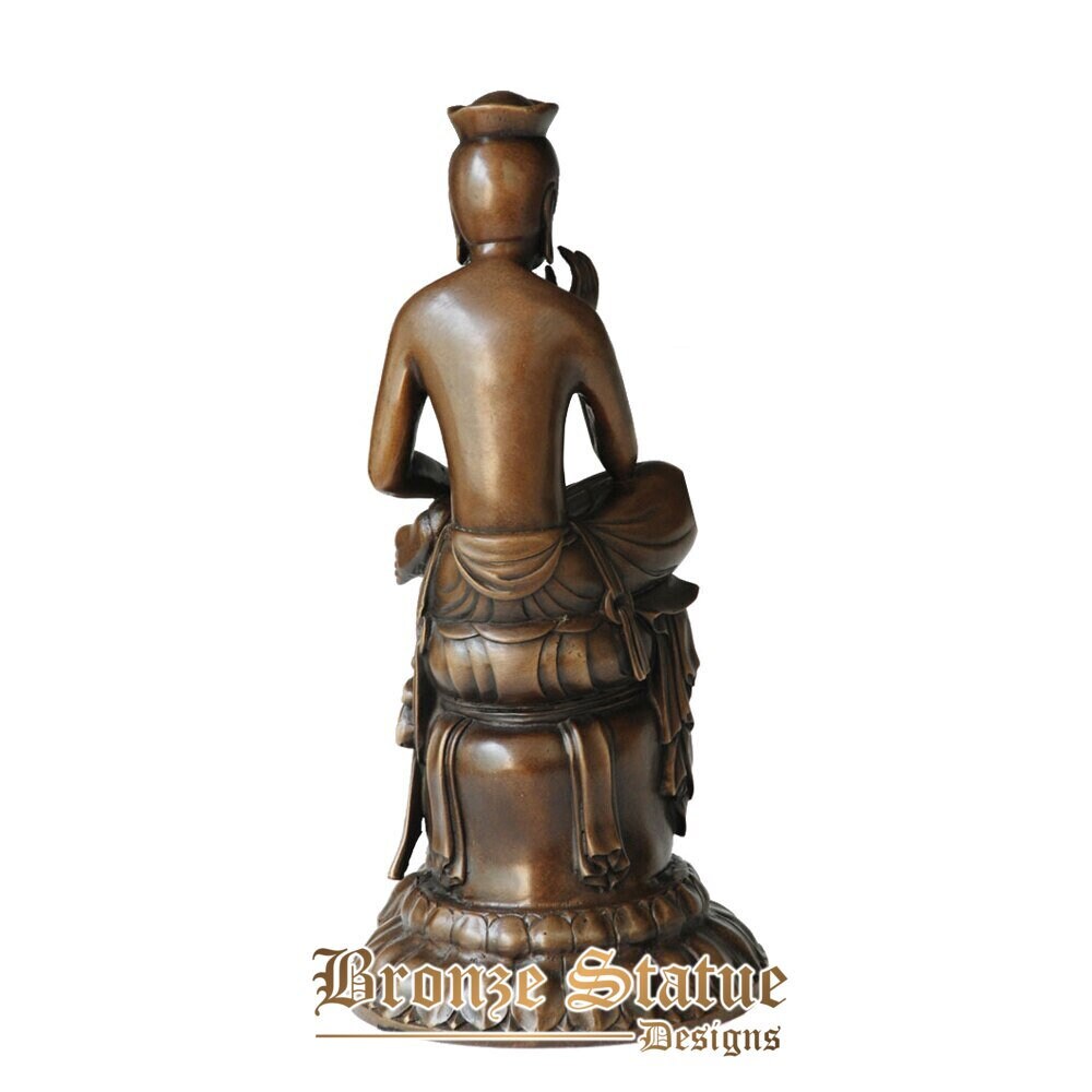 Bronzo maitreya bodhisattva statua di buddha scultura dio buddista figurine d'arte per regali di decorazione dell'interno del tempio