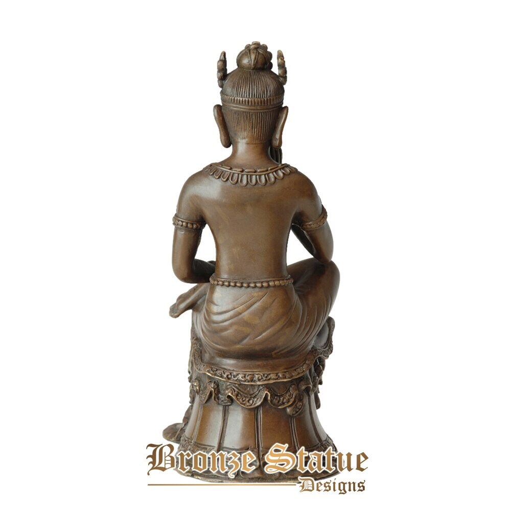 Bronze buddha maitreya bodhisattva statue figurine buddhist religious sculpture metal art for home decoration