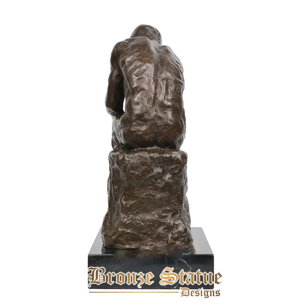 Famous the thinker statue by rodin bronze replica figurine classical nude thinking man sculpture art home decor