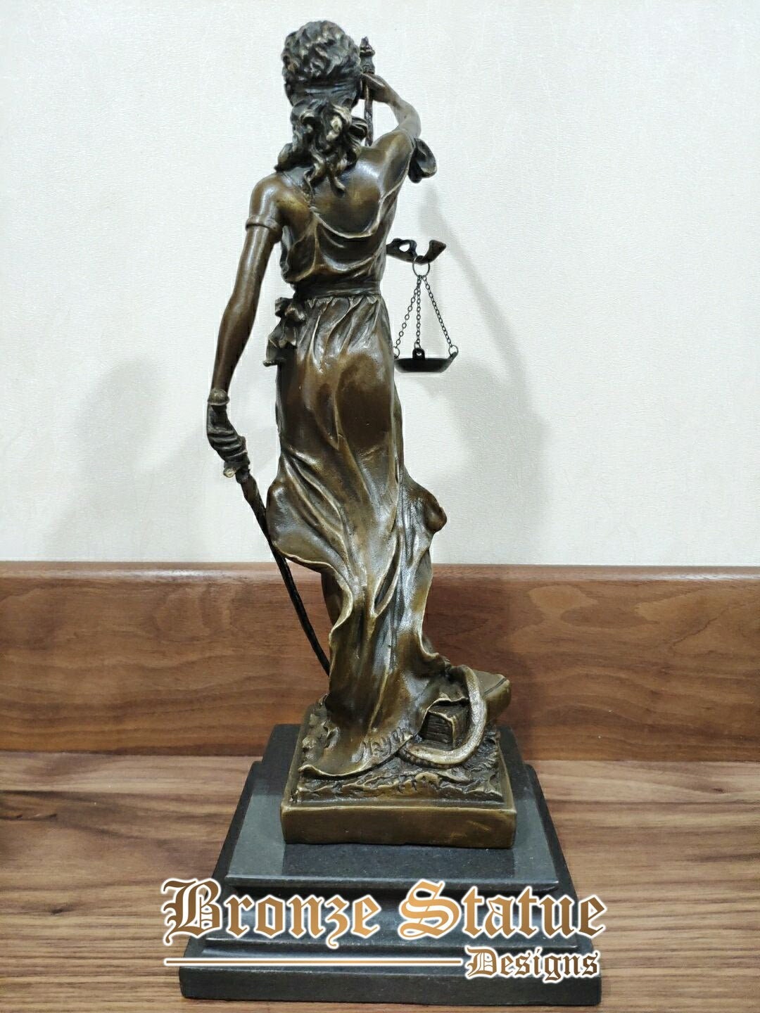 Bronze sculpture blind lady justice themis justitia statue greek mythology goddess art classy lawyer gift home decor