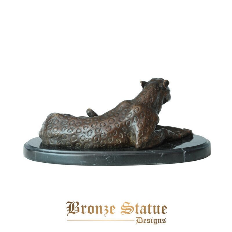 Bronzestatue Leopard Tierwelt Tierreichtum Skulptur Home Office Schreibtisch Kunstdekor