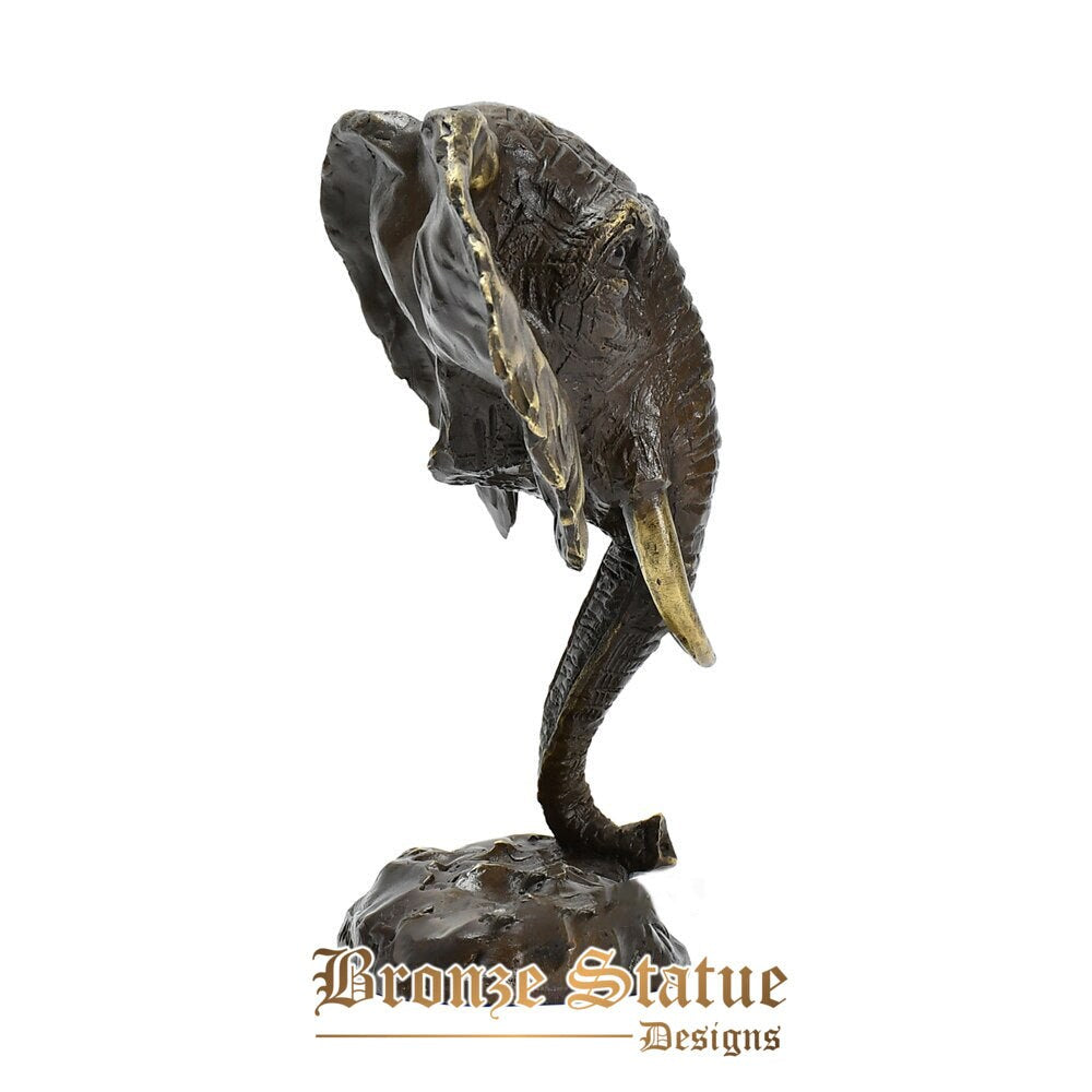 Bronze thailändische Elefantenkopfstatue Tierbüste Skulptur moderne Tierwelt Figur Kunst Wohnkultur klein