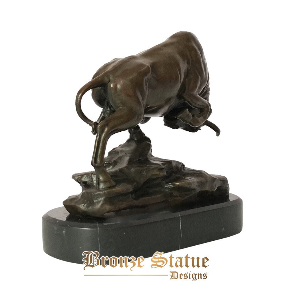Estátua de escultura de touro de bronze estatueta de arte de gado de parede de touro fundição a quente decoração de escritório de estudo em casa