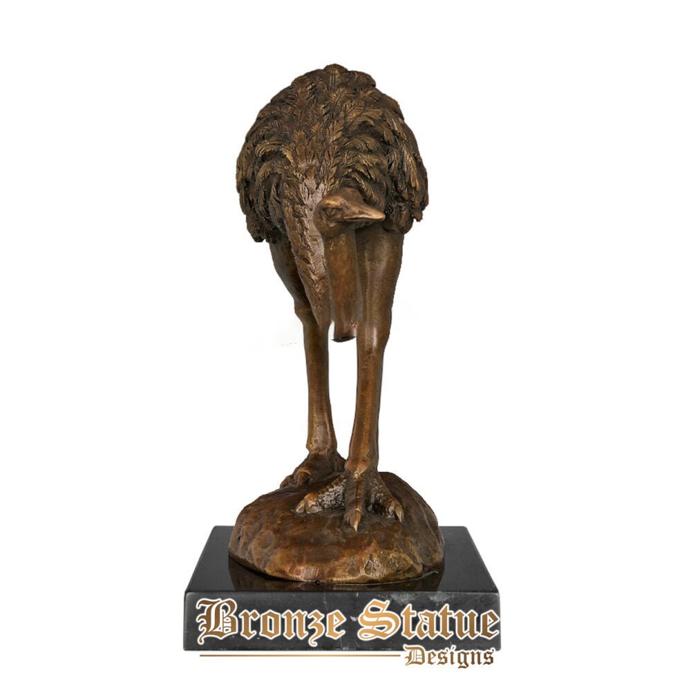 Bronze ostrich statue figurine wild animal sculpture for garden indoor decor wildlife art kids birthday gifts