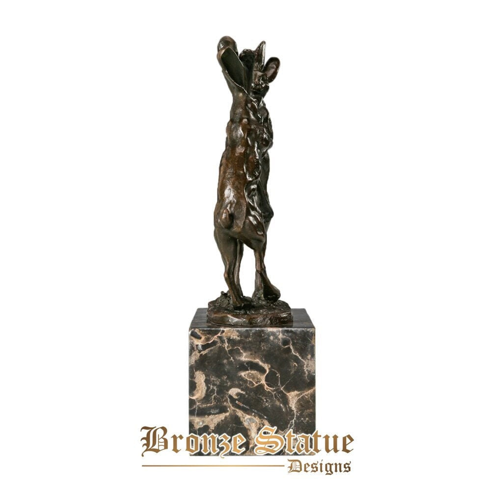 Bronze hare sculpture couple rabbits statue hot cast love animal figurine art anniversary gift home decor