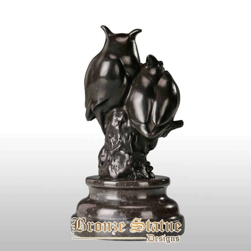 Owl statue bronze animal bird sculpture handmade modern art figurine small home decoration ornament